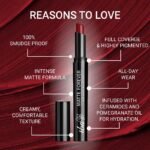 Iba Matte Forever Non Transfer Lipstick- 07 Maroon Charm, 2 g - Image 4