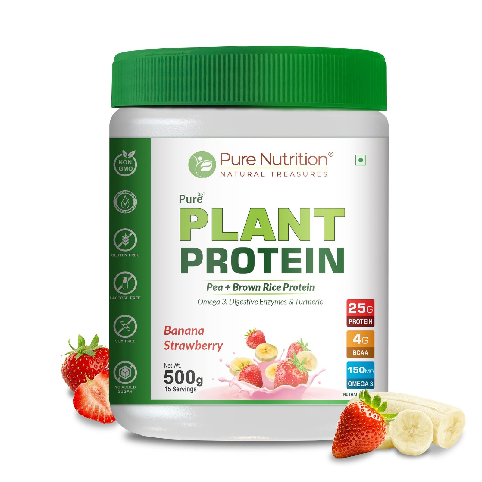 Plant_Protein500g__1.jpg Vegan Protein Banana Strawberry – Plant-Based Protein (500g) - Image 1