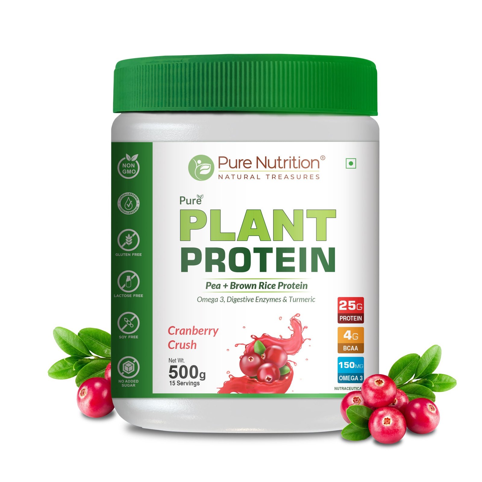 Plant_Protein500g__2.jpg Vegan Protein Cranberry Crush Powder – Plant-Based Protein (500g) - Image 1