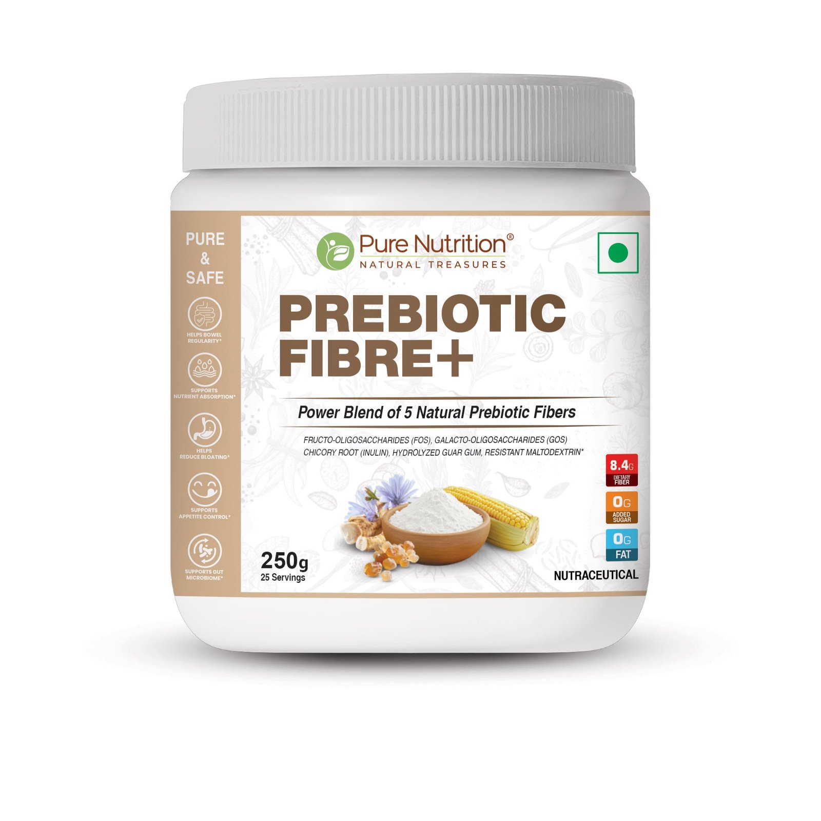 Prebioticfiber_powder2.jpg Pure Nutrition Prebiotic Fibre+ | Plant-Based Digestive Support - Image 1
