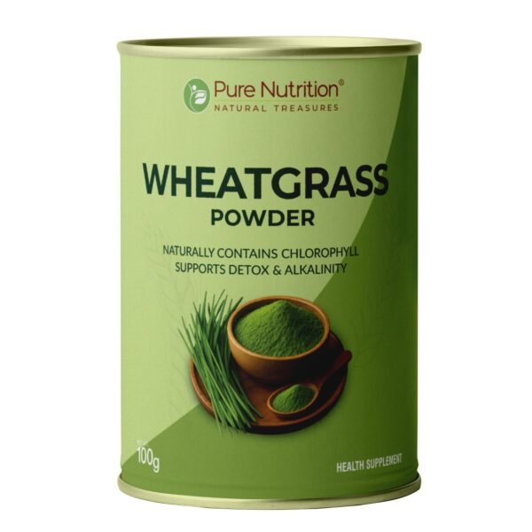 Pure Nutrition Wheatgrass Powder – 100g | Supports Detox, Alkalinity & Vitality