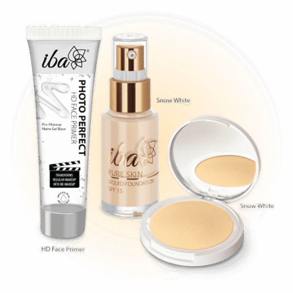 Iba Perfect Base Primer + Foundation + Compact Combo (Snow White)