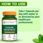Pure Nutrition Choline Bitartrate 650mg | 60 Veg Capsules | Brain & Nerve Support - Image 5