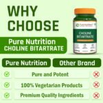 Pure Nutrition Choline Bitartrate 650mg | 60 Veg Capsules | Brain & Nerve Support - Image 4