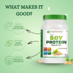 Pure Nutrition Soy Protein Powder, 100% Pure - 1kg | Isolate 90%, Unflavoured - For Muscle Growth, Recovery, and Overall Health. - Image 3