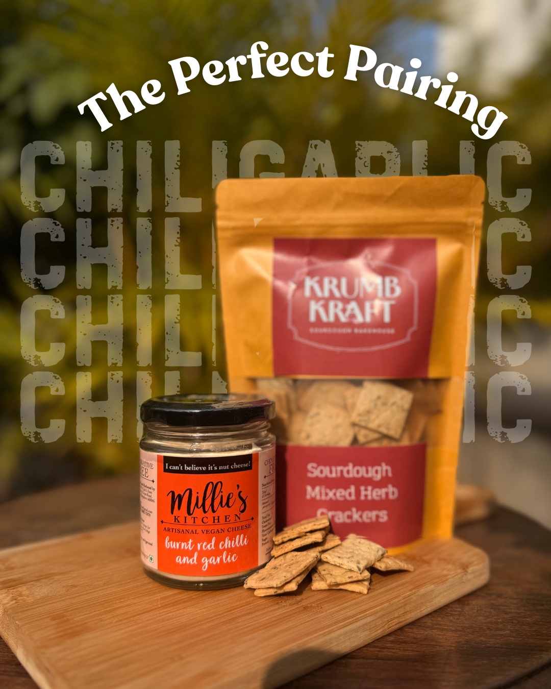 40.png Millie's Spicy Vegan Cheese & Cracker Combo | Burnt Red Chili Garlic - Image 1