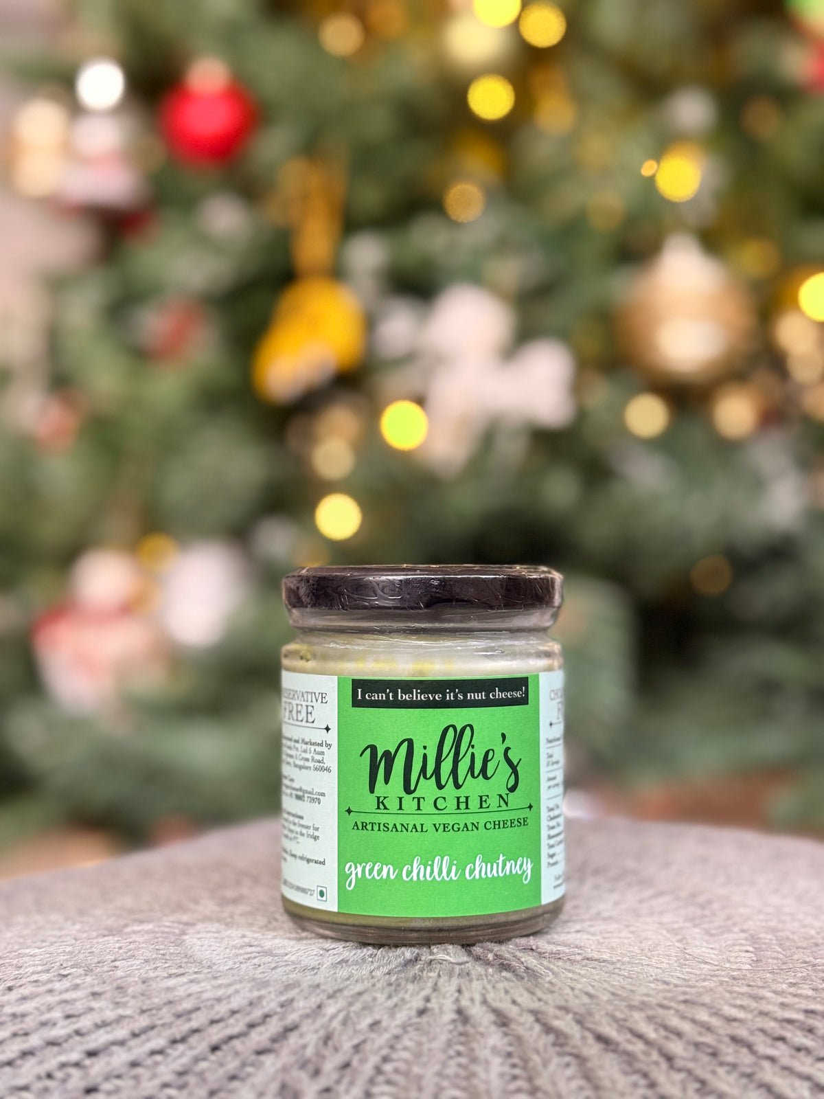 Millie's Green Chilli Chutney Vegan Cheese Spread | Dairy-Free Coriander Cheese Spread Green Chilli Chutney Vegan Cheese
