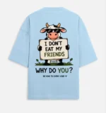 I Don’t Eat My Friends Oversized Vegan T-Shirt for Men & Women | Animal Lover Graphic Tee - Image 14