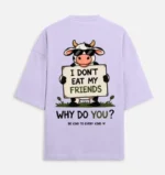 I Don’t Eat My Friends Oversized Vegan T-Shirt for Men & Women | Animal Lover Graphic Tee - Image 12