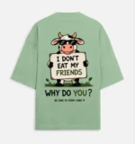 I Don’t Eat My Friends Oversized Vegan T-Shirt for Men & Women | Animal Lover Graphic Tee - Image 10