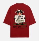 I Don’t Eat My Friends Oversized Vegan T-Shirt for Men & Women | Animal Lover Graphic Tee - Image 16