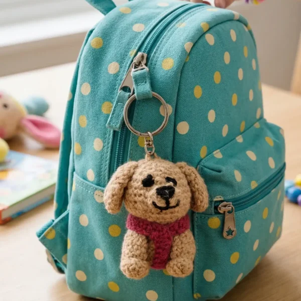 handmade puppy keychain