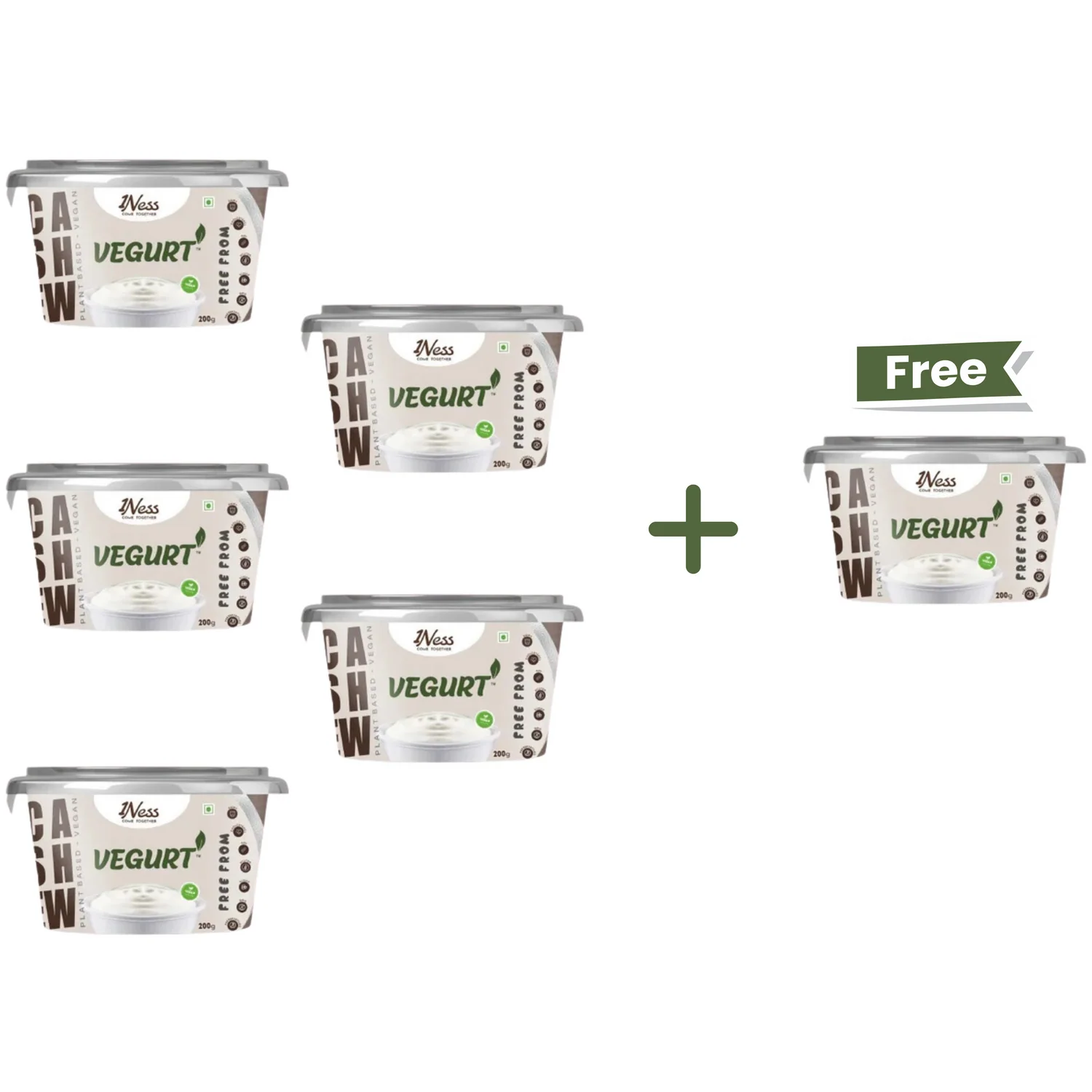 Vegurt Probiotic Vegan Yogurt Value Pack – Buy 5 Get 6 Free Vegan Yogurt