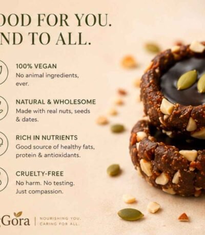 VegGora Luxury Dark Chocolate Nut Katori Cups – Vegan, No Refined Sugar, Handcrafted with Nuts and Seeds
