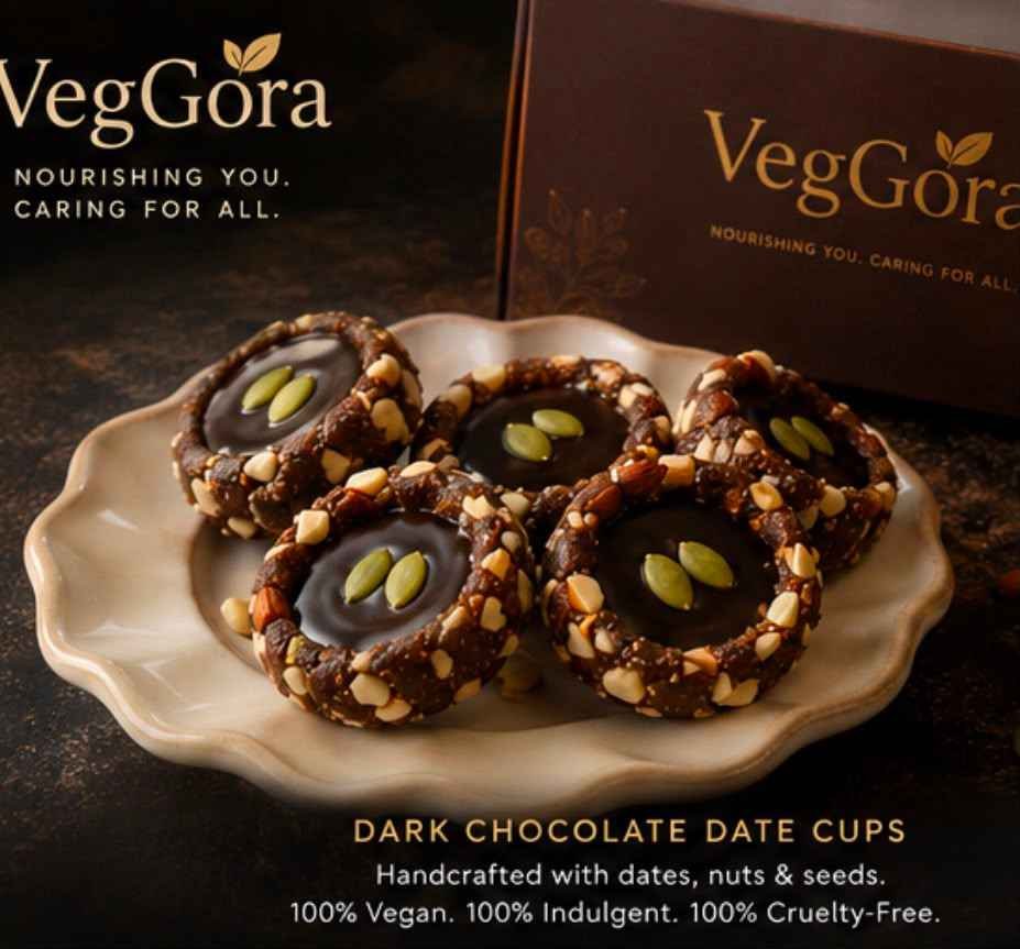 VegGora Luxury Dark Chocolate Nut Katori Cups – Vegan, No Refined Sugar, Handcrafted with Nuts and Seeds VegGora Luxury Dark Chocolate Nut Katori Cups – Vegan, No Refined Sugar, Handcrafted with Nuts and Seeds