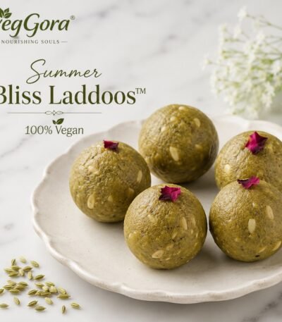 VegGora Summer Bliss Laddoos handcrafted vegan laddoos made with fennel seeds, almonds, melon seeds and cardamom