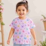 Butterfly Kids T Shirt | Flutter Garden All-Over Print Cotton Tee - Image 3