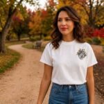 The Blooming Heart Tee – Hand-Embroidered Premium White Cotton