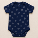 Cotton Embroidered Paw Print Baby Romper - Image 2