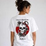 Born to Stand Out Oversized Unisex T-Shirt – Minimal Skull Front & Gothic Back Print Tee - Image 2