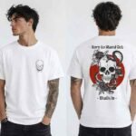 Born to Stand Out Oversized Unisex T-Shirt – Minimal Skull Front & Gothic Back Print Tee