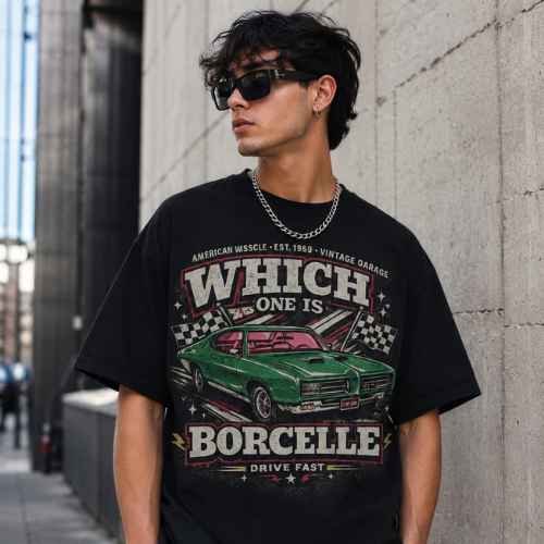 Vintage Muscle Car Oversized T-Shirt | 240 GSM Graphic Cotton Tee