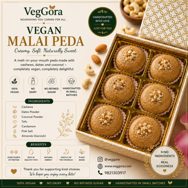 Vegan Malai Peda – No Refined Sugar, Protein-Rich Sweet