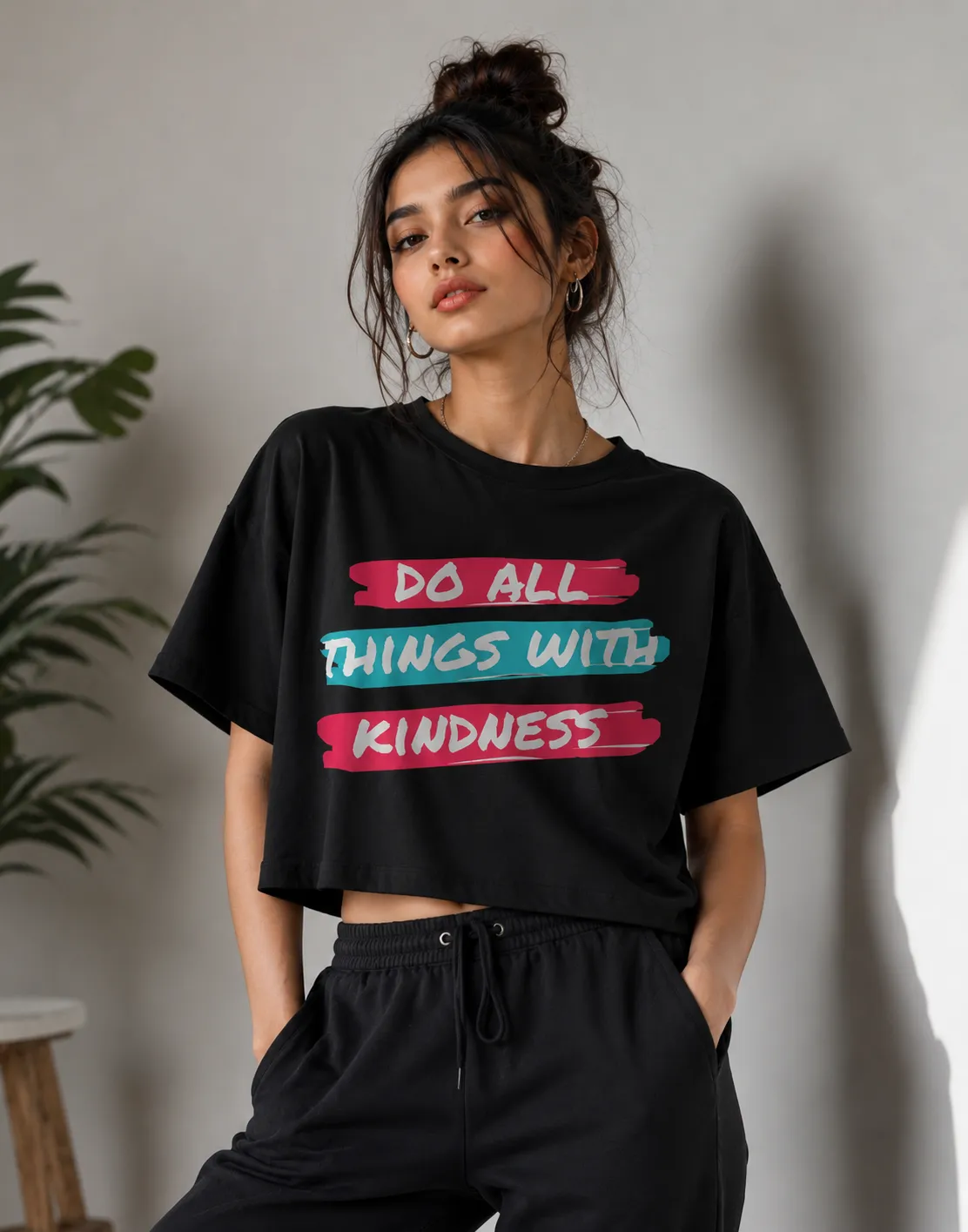 ChatGPT Image Jul 24, 2026, 03_31_32 PM_11zon DO ALL THINGS WITH KINDNESS WOMEN'S CROPPED T-SHIRT - Image 1