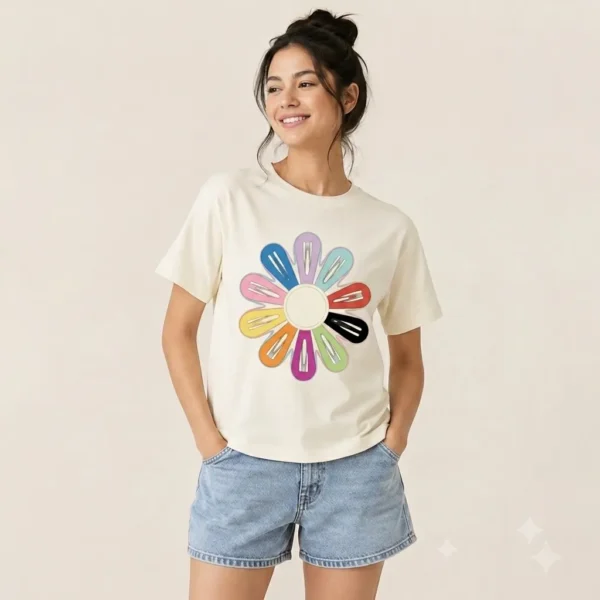 COLORFUL HAIR CLIPS GRAPHIC UNISEX T-SHIRT