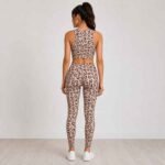 Heart Leopard High-Neck Crop Top & High-Waisted Leggings Set - Image 3