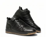 Black High-Top Strap Sneakers