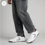 Blue Textured Lace-Up Sneakers