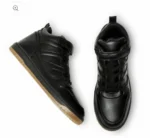Black High-Top Strap Sneakers