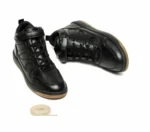 Black High-Top Strap Sneakers