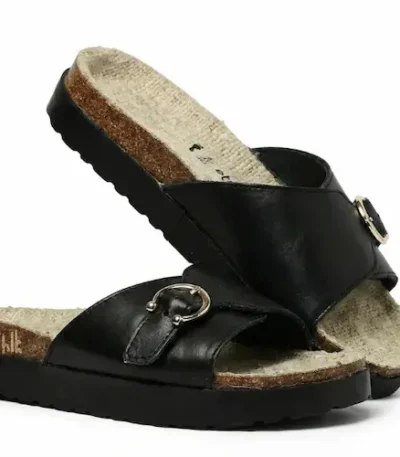 Willow Black Buckle Sandals