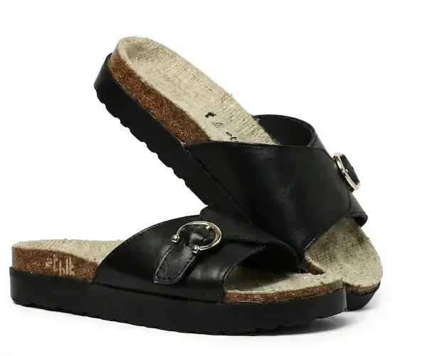 Willow Black Buckle Sandals