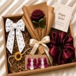 Gift Box for Sister | Handmade Hamper with Crochet Rose, Scrunchie, Hair Bow, and Earrings