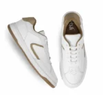 Beige Textured Lace-Up Sneakers