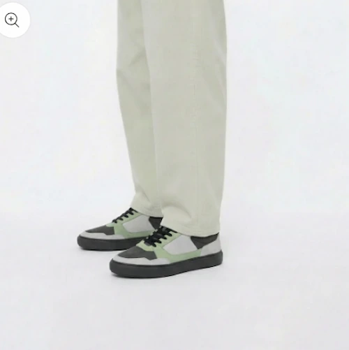 Green Perforated Sneakers
