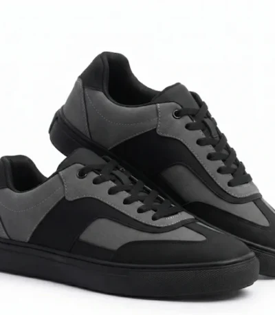 Deep Grey Layered Panel Sneakers