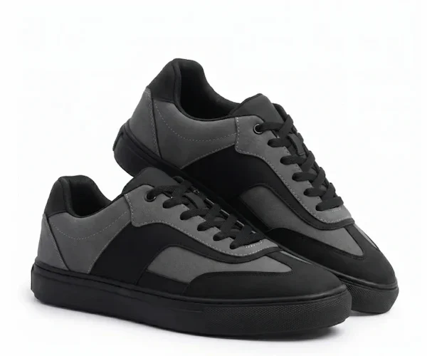 Deep Grey Layered Panel Sneakers