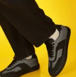 Deep Grey Layered Panel Sneakers