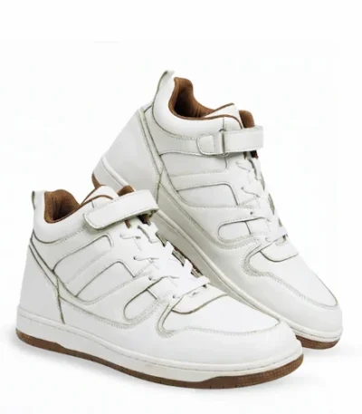 White High-Top Strap Sneakers