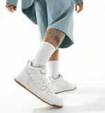 White High-Top Strap Sneakers