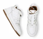 White High-Top Strap Sneakers