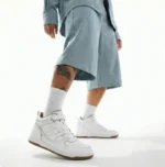White High-Top Strap Sneakers