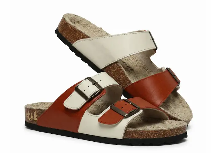 Ethik Flora Lush White Rust Double Buckle Sandals | Premium Vegan Women's Sandals White Rust Double Buckle Sandals White Rust Double Buckle Sandals