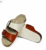 White Rust Double Buckle Sandals