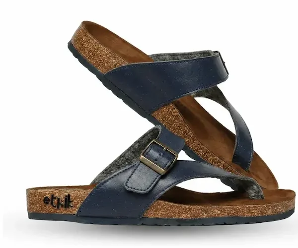 Navy Blue Cross Strap Sandals