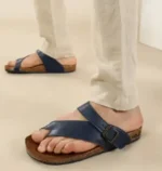 Navy Blue Cross Strap Sandals